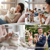 PU Leather Rhinestone Dog Collar - Soft Padded Pink Bling Dog Collar with Diamond Crystals & Metal Flowers for Female Dogs & Cats - Comfortable and Stylish for Walking & Running - M
