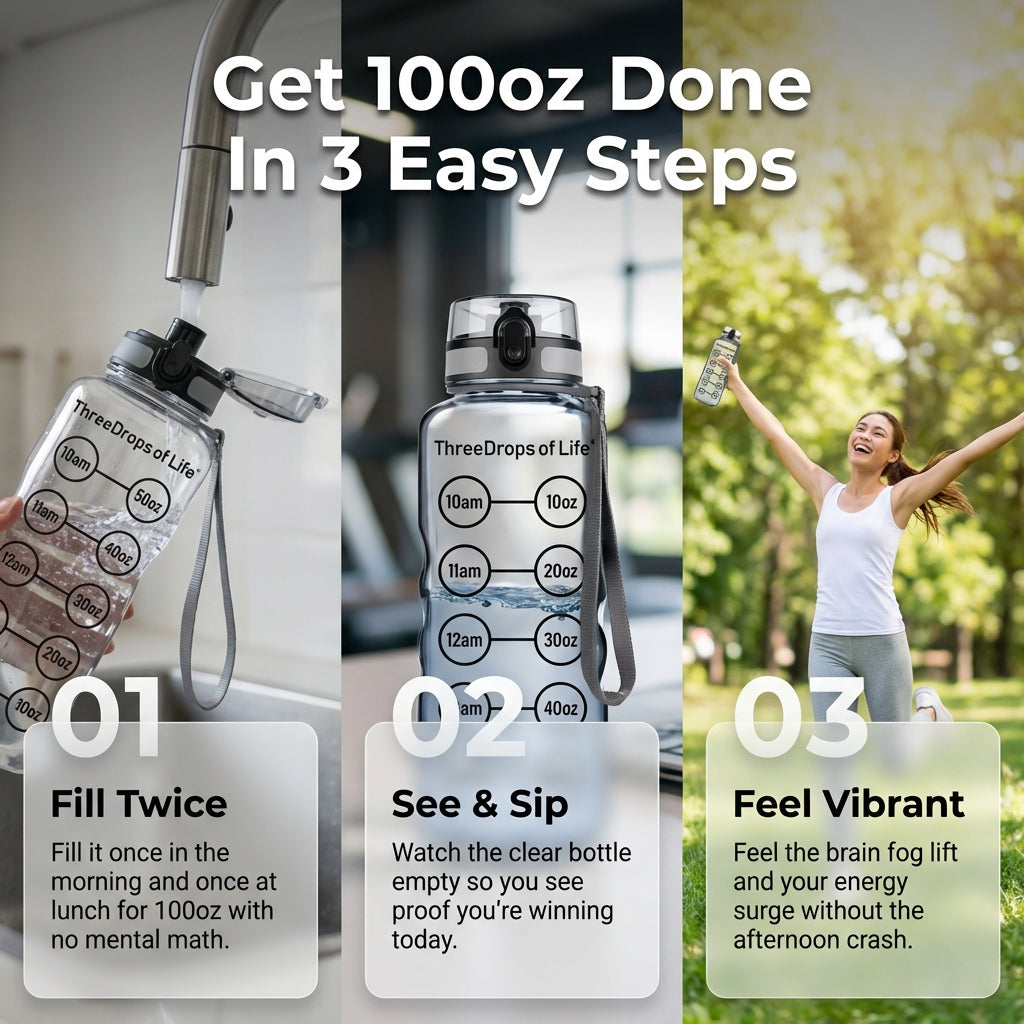 50 oz Clear Sports Water Bottle - High Capacity Hydration