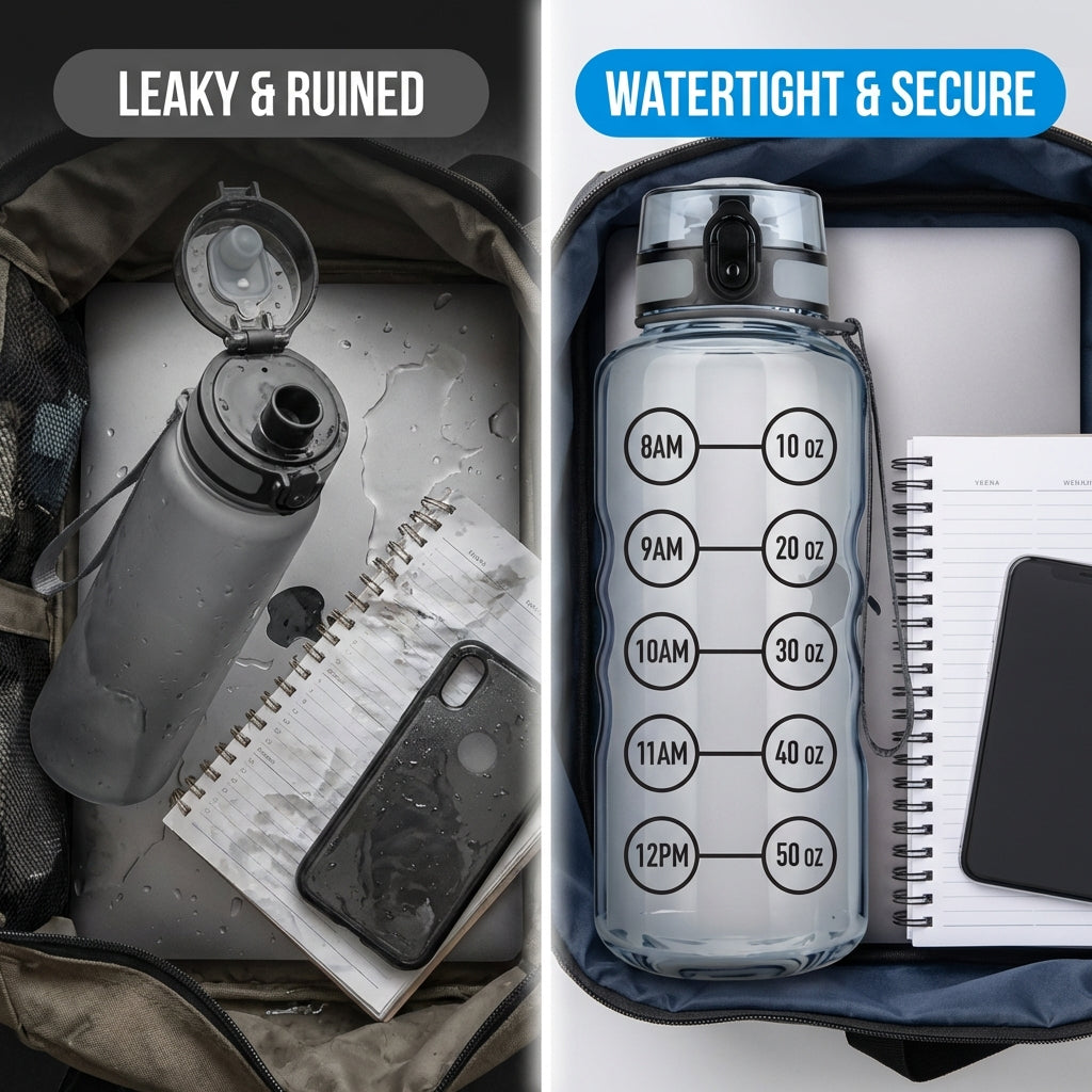 50 oz Clear Sports Water Bottle - High Capacity Hydration