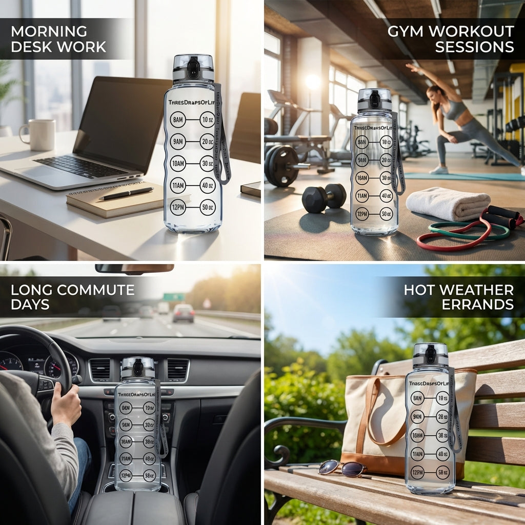 50 oz Clear Sports Water Bottle - High Capacity Hydration