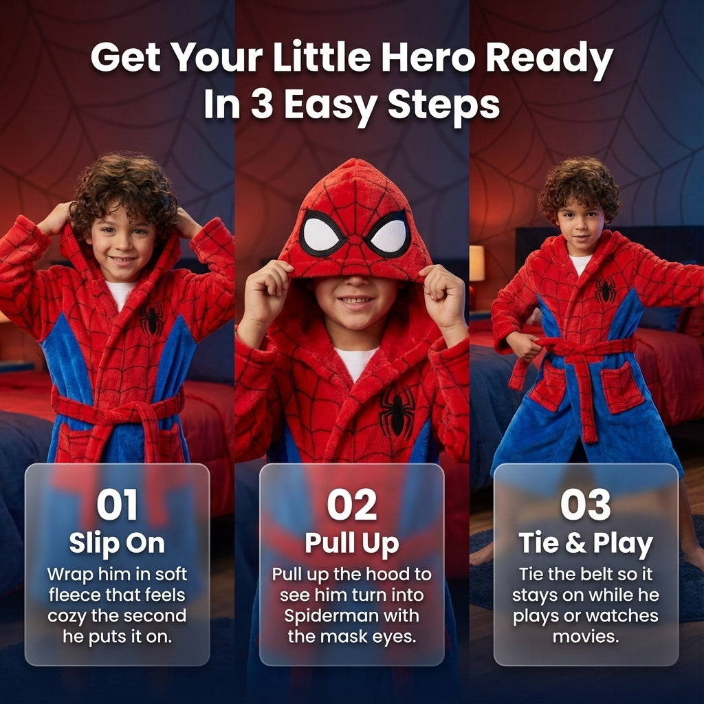 Cool & New - Spiderman Dressing gown for boys
