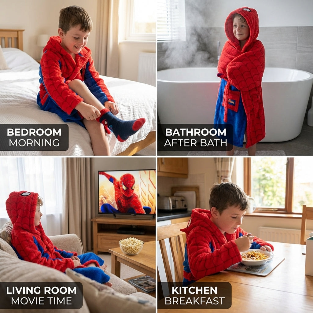 Cool & New - Spiderman Dressing gown for boys